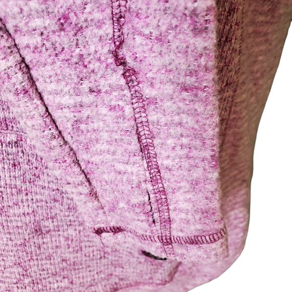 RBX Magenta Waffle Knit Fleece Cowl Neck Activewear Pullover Thumbholes sz M/L - Picture 3 of 8